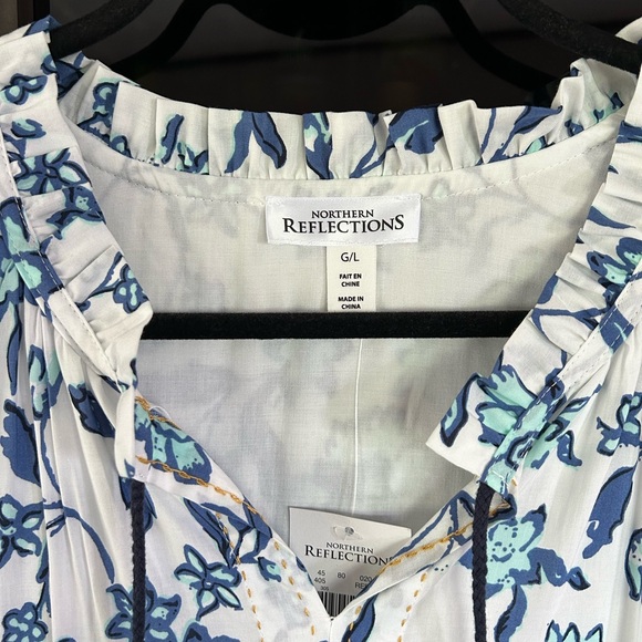 New floral multi-colored sleeveless summer dress, size L - Picture 3 of 5